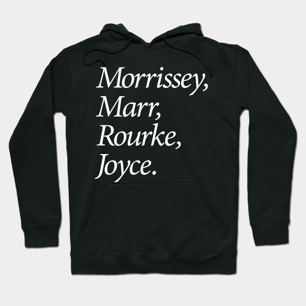 Morrissey, Marr, Rourke, Joyce (white) Hoodie by conform